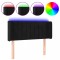 Tablie de pat cu LED, negru, 83x16x78/88 cm, catifea
