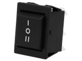 &Icirc;ntrerupător Rocker DP3T, Negru, 16A/250VAC, 20A/28VDC