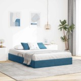 Cumpara ieftin Cadru de pat otoman Albastru inchis 140 x 200 cm Catifea