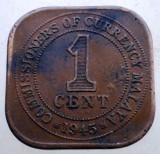 1.615 MALAYA GEORGE VI 1 CENT 1945