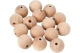 Margele din lemn pentru activitati crafts, 10 piese, 20 mm