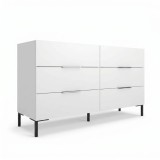 Cumpara ieftin Comoda Adore Oryana, 3 sertare, Alb - Nuc, 140 x 81 x 44 cm