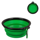 Bol Pliabil Animale Companie, Verde, Capacitate 0,35L, Cu Inel Agățare, Oem