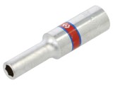 Cheie tubulară HEX 3/16-1/4 50mm KING TONY 223506S, cap 6-puncte