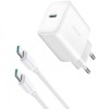 Incarcator Retea Cu Cablu USB-C Joyroom JR-TCF24, 30W, 3A, 1 x USB-C, Alb