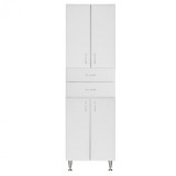 Dulap baie Leziter Bianca Plus 60, Inalt, Alb Lucios, 4 Usi, 2 Sertare, Dimensiuni 187x60x33cm