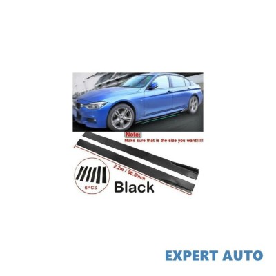 Set prelungiri ornament praguri laterale tuning negru-lucios lungime 220cm cod: univ-052 Alta marca Alt model #7 foto