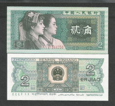 CHINA 2 JIAO 1980 UNC [1] P- 882 , Serie : litera / litera / 8 cifre foto