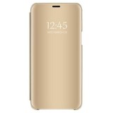 Husa Samsung, Galaxy J5 2017, J530, Clear View Flip Mirror Stand, Gold, ALC MOBILE