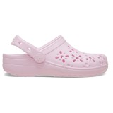 Saboti Crocs Classic Toddler Floral Cut-Out Clog Roz - Pink Milk