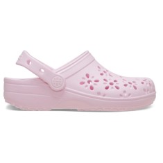 Saboti Crocs Classic Toddler Floral Cut-Out Clog Roz - Pink Milk