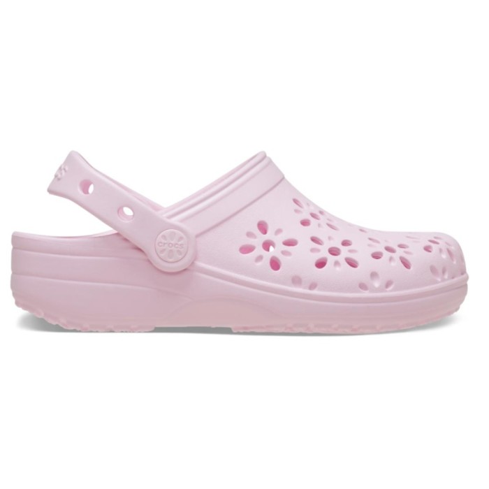 Saboti Crocs Classic Floral Cut-Out Clog Kids Roz - Pink Milk