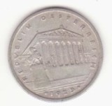 Monedă argint Austria 1 schilling 1925 - palatul parlamentului, 6 grame, titlu 0.640