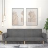 Gossi canapea extensibila cu 2 locuri, 2 perne, gri deschis, textil