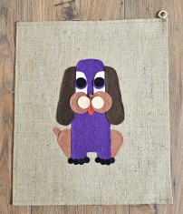 MICUT OBIECT DECORATIV VINTAGE DIN IUTA CU MODEL APLICAT