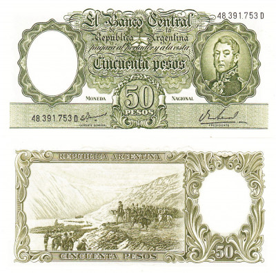 Argentina 50 Pesos 1968-69 P-276 UNC foto