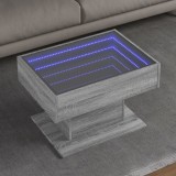 Cumpara ieftin Măsuță de cafea cu LED sonoma gri 70x50x45cm lemn prelucrat