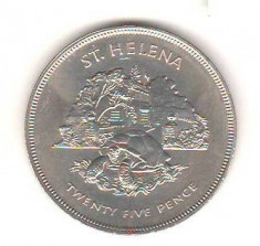 SV * ST. HELENA 25 PENCE 1977 * Reg. Elisabeth II - JUBILEUL DE ARGINT * 1952 foto