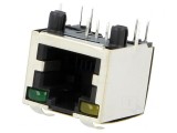 Soclu RJ12 6P6C Ecranat cu LED Aurit