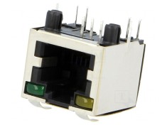 Soclu RJ12 6P6C Ecranat cu LED Aurit foto