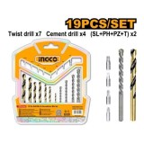 Burghie Metal Beton si Bits Set 19buc INGCO AKSDB1901