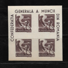 ROMANIA 1947 - C.G.M., CU SUPRATAXA, BLOC, MNH - LP 211a