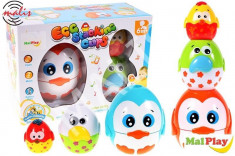 Jucarie interactiva pentru copii, piramida de oua, plastic, multicolor foto