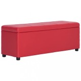 vidaXL Bancă, compartiment de depozitare, roșu, 116 cm piele ecologică 281314