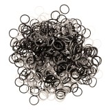 Elastice pentru par subtiri, Set 500 buc, Negru si Gri, 1.5 cm, CMCLASS
