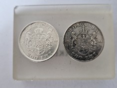 Romania Lot de 2 Monede - 200 lei 1942 Argint - Mihai I.