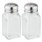 Recipiente pentru condimente, Fackelmann 46874, inox + sticla, transparent, 9.5 cm, set 2 piese