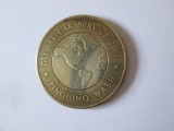 Italia jeton bimetalic:Global Car Service 2001-Aeroportul Fiumicino,diametrul=27 mm