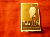 Serie Malta 1969 - 100 Ani de la nasterea lui Gandhi , 1 valoare, Nestampilat