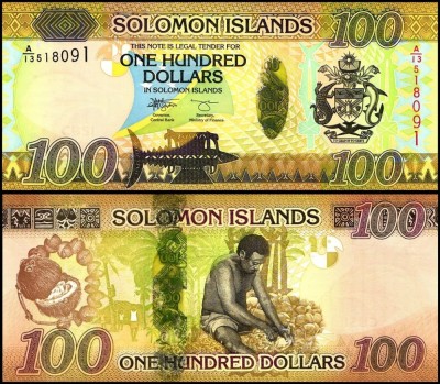 INSULELE SOLOMON █ bancnota █ 100 Dollars █ 2013 █ P-36 █ semnatura 12 █ UNC foto