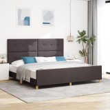 VidaXL Cadru de pat, maro &icirc;nchis, 200x200 cm, textil