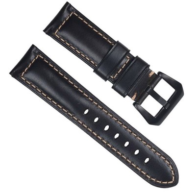 Curea piele naturala, compatibila Huawei Watch Fit 3, adaptor inclus, telescoape Quick Release, Negru Lucios foto