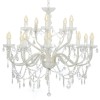 VidaXL Candelabru cu 2 r&acirc;nduri, alb, becuri 15 x E14