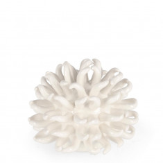 Decoratiune Deep Sea Urchin, Bizzotto, Ø 15 x 13 cm, portelan, alb