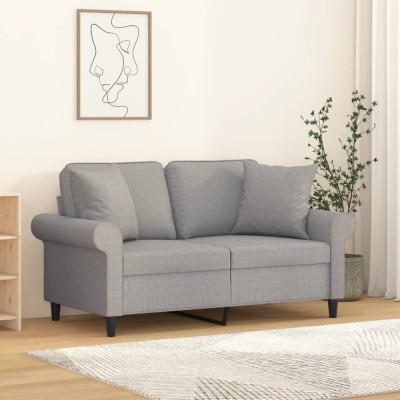 vidaXL Perne decorative, 2 buc., gri deschis, 40x40cm, material textil foto