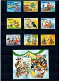 Anguilla 1984 - Crăciun, Disney, desene animate, serie si colita neuzata