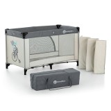 Patut pliant, Petite&amp;Mars, Nyja Teddy Biker, Cu un nivel, Cu intrare laterala cu fermoar, 2 roti, 120x60 cm, Conform cu standard