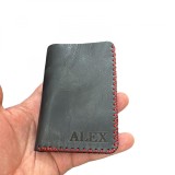 Cumpara ieftin Portofel, personalizabil, din piele naturala, Jack L, Negru antichizat, Elyk Creation