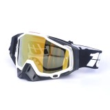 Ochelari Moto ATV / Enduro / Cross, FIXATO, Lentila Aurie, Rama Negru cu Alb