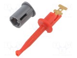 Clips de măsurare cu c&acirc;rlig 6A 60VDC roşie aurit ELECTRO-PJP