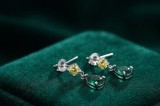 Cumpara ieftin Cercei din Argint 925 , zCitrine Emerald Drop, , Cu Zirconiu Galben E i Verde, 15mm