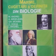 Maxime, cugetari si definitii din biologie- M.Andrei, A.Ardelean