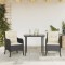 vidaXL Set mobilier de grădină cu perne, 3 piese, negru, poliratan 3211906