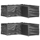 vidaXL Huse Mobilier Grădină L 215x215x70cm, 2 Buc, PE Negru, Impermeabile, Anti-UV