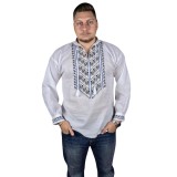 Bluza tip ie barbati BB24, alb/maro , marimea 2XL