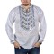 Bluza tip ie barbati BB24, alb/maro , marimea S